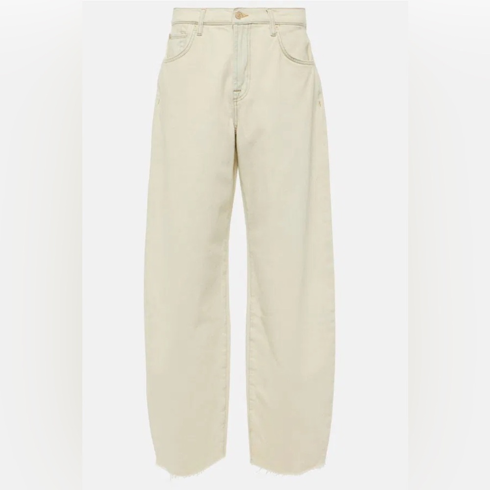 Seven FAMK Cream Wide-Leg Denim Pants